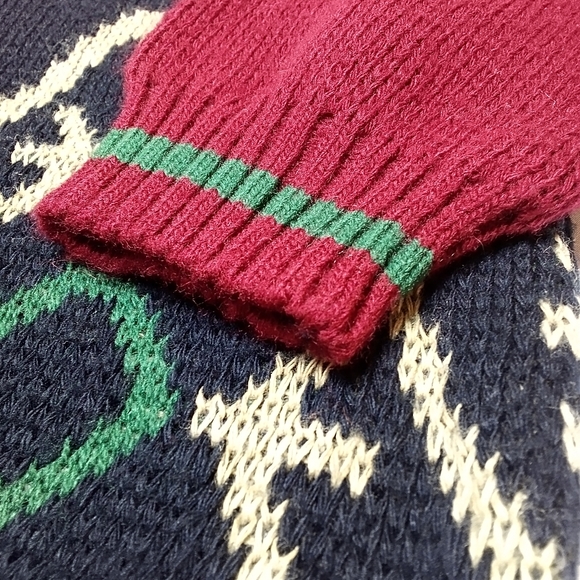 Vintage 90s OshKosh B'Gosh Wool Blend Knit Grandpa Sweater Italy Mens Large Tall - Picture 5 of 10